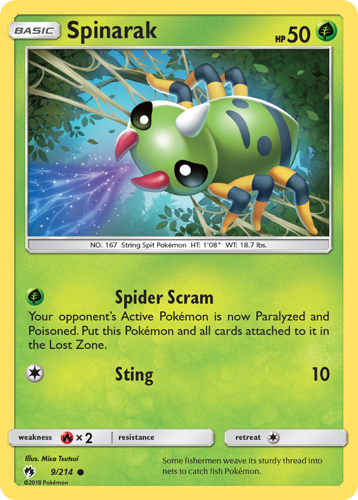 Spinarak (9/214) [Sun & Moon: Lost Thunder] | Enigma On Main