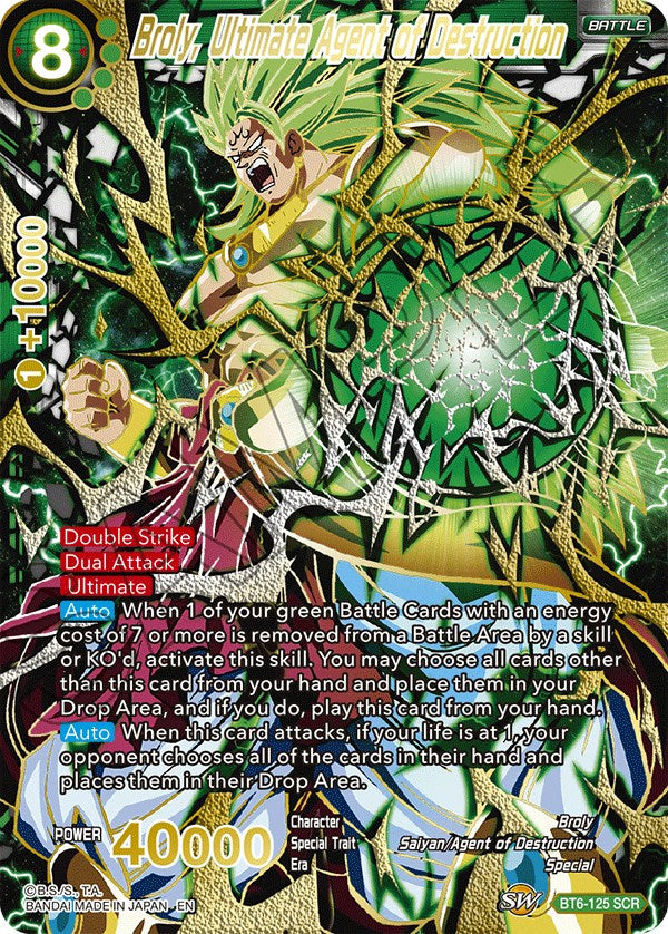 Broly, Ultimate Agent of Destruction (SCR) (BT6-125) [5th Anniversary Set] | Enigma On Main