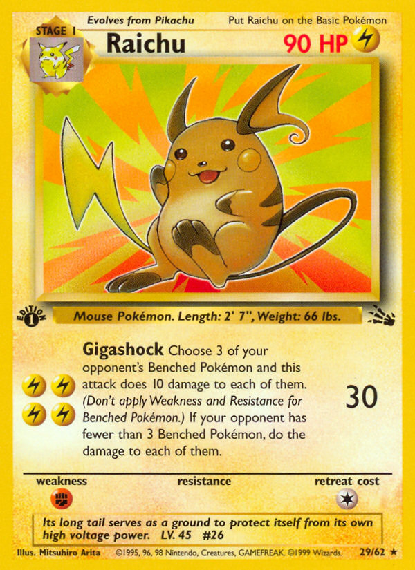 Raichu (29/62) [Fossil 1st Edition] | Enigma On Main