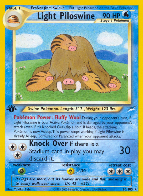 Light Piloswine (26/105) [Neo Destiny 1st Edition] | Enigma On Main