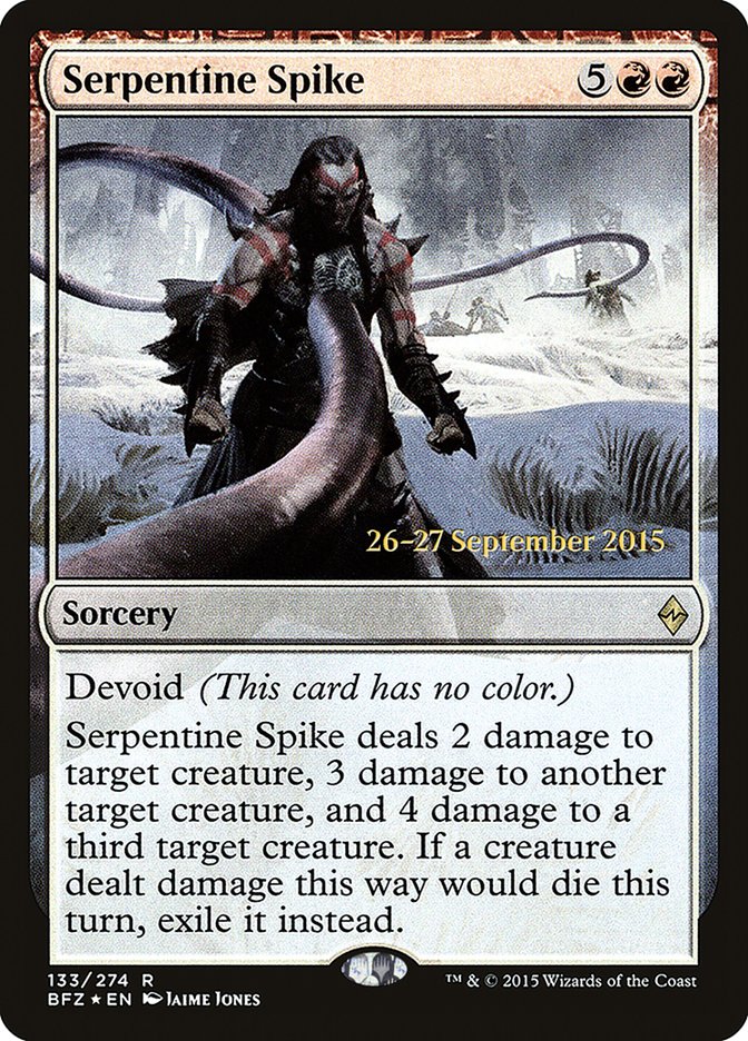 Serpentine Spike  [Battle for Zendikar Prerelease Promos] | Enigma On Main