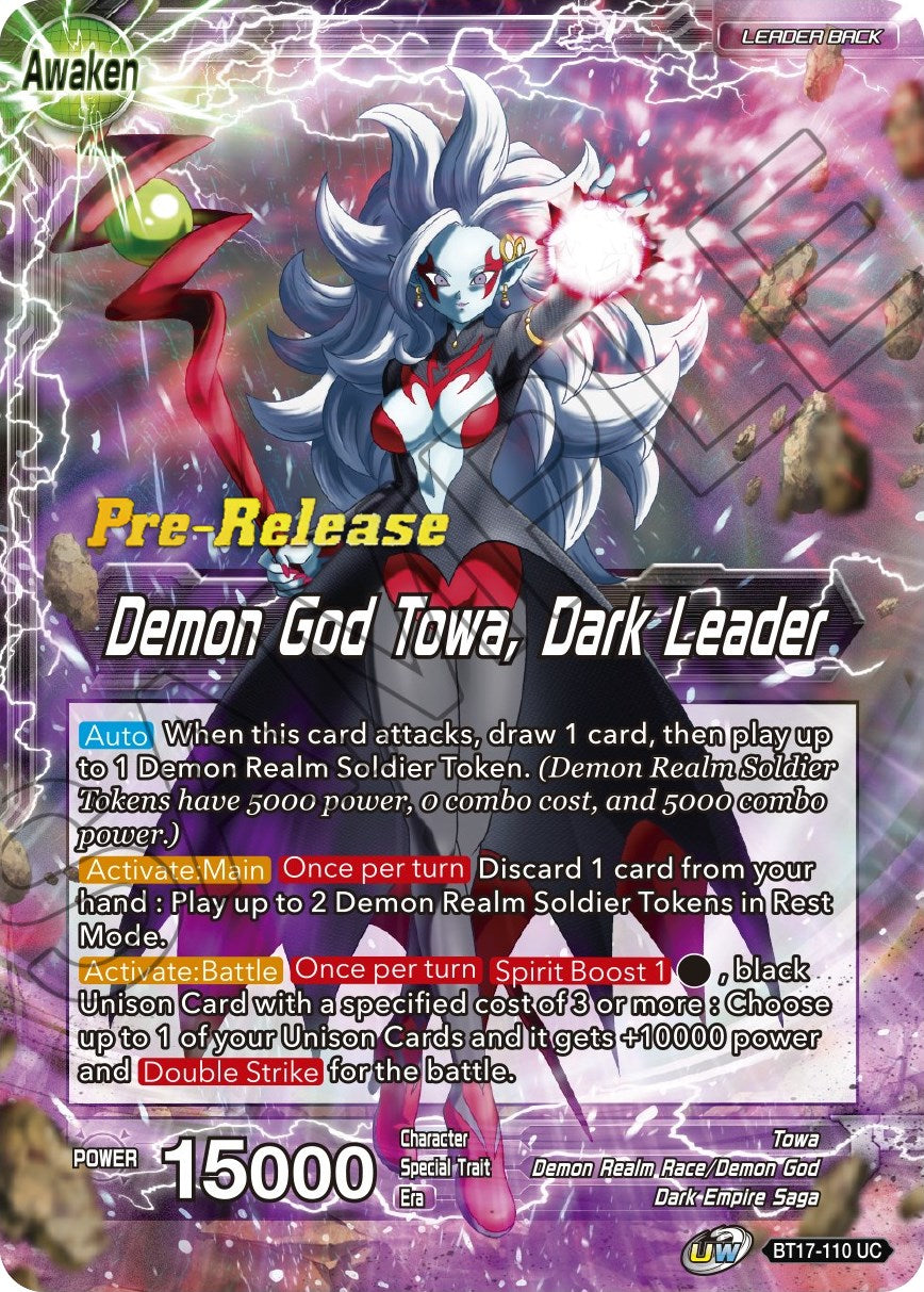 Towa // Demon God Towa, Dark Leader (BT17-110) [Ultimate Squad Prerelease Promos] | Enigma On Main