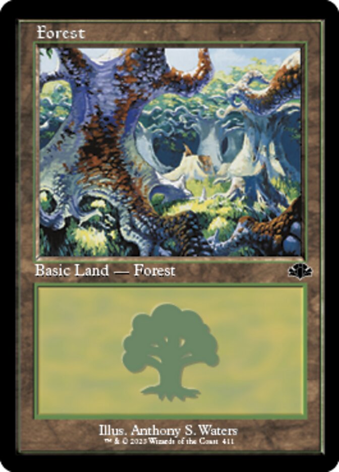 Forest (411) (Retro) [Dominaria Remastered] | Enigma On Main