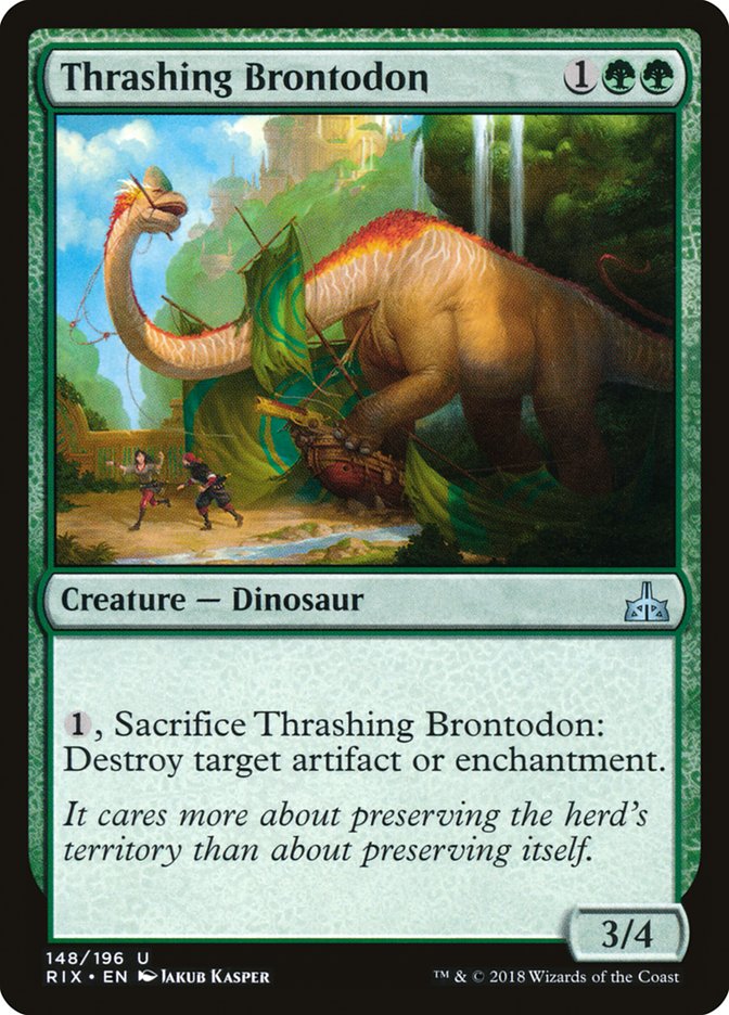 Thrashing Brontodon [Rivals of Ixalan] | Enigma On Main