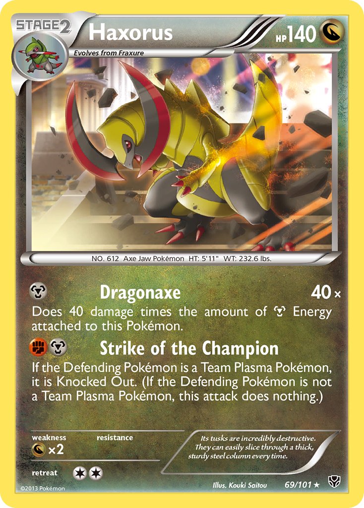 Haxorus (69/101) (Cosmos Holo) (Blister Exclusive) [Black & White: Plasma Blast] | Enigma On Main