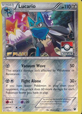 Lucario (63/124) (League Promo 1st Place) [XY: Fates Collide] | Enigma On Main