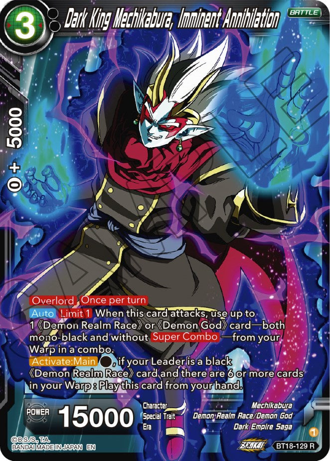 Dark King Mechikabura, Imminent Annihilation (BT18-129) [Dawn of the Z-Legends] | Enigma On Main