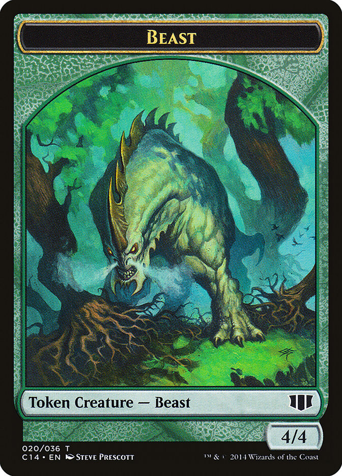 Elf Druid // Beast (020/036) Double-sided Token [Commander 2014 Tokens] | Enigma On Main