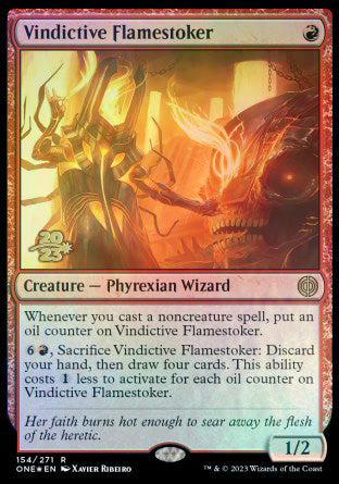 Vindictive Flamestoker [Phyrexia: All Will Be One Prerelease Promos] | Enigma On Main