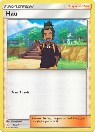 Hau (19/30) [Sun & Moon: Trainer Kit - Alolan Raichu] | Enigma On Main