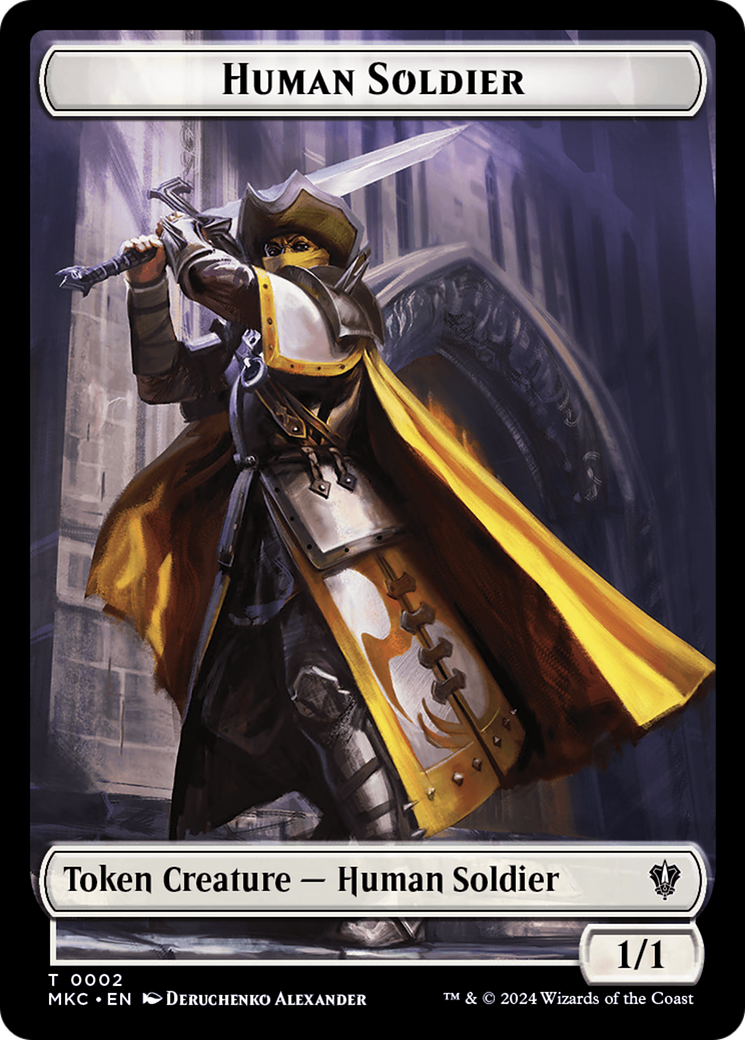 City's Blessing // Human Soldier Double-Sided Token [Murders at Karlov Manor Commander Tokens] | Enigma On Main