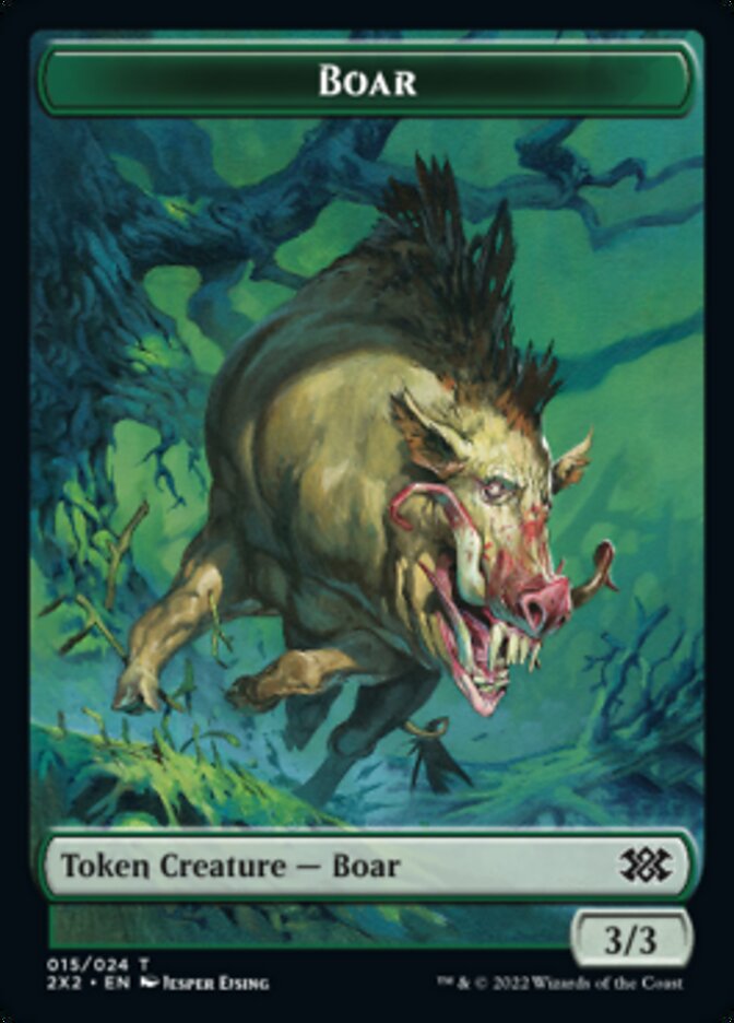 Boar // Aven Initiate Double-sided Token [Double Masters 2022 Tokens] | Enigma On Main