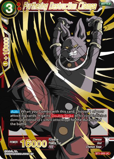 Furthering Destruction Champa (Alternate Art) (BT1-005) [Special Anniversary Set 2021] | Enigma On Main