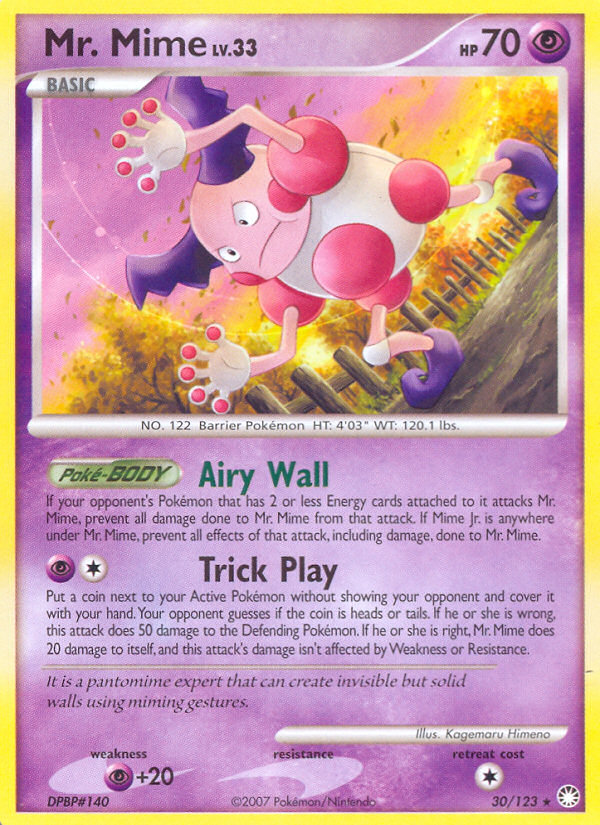 Mr. Mime (30/123) [Diamond & Pearl: Mysterious Treasures] | Enigma On Main