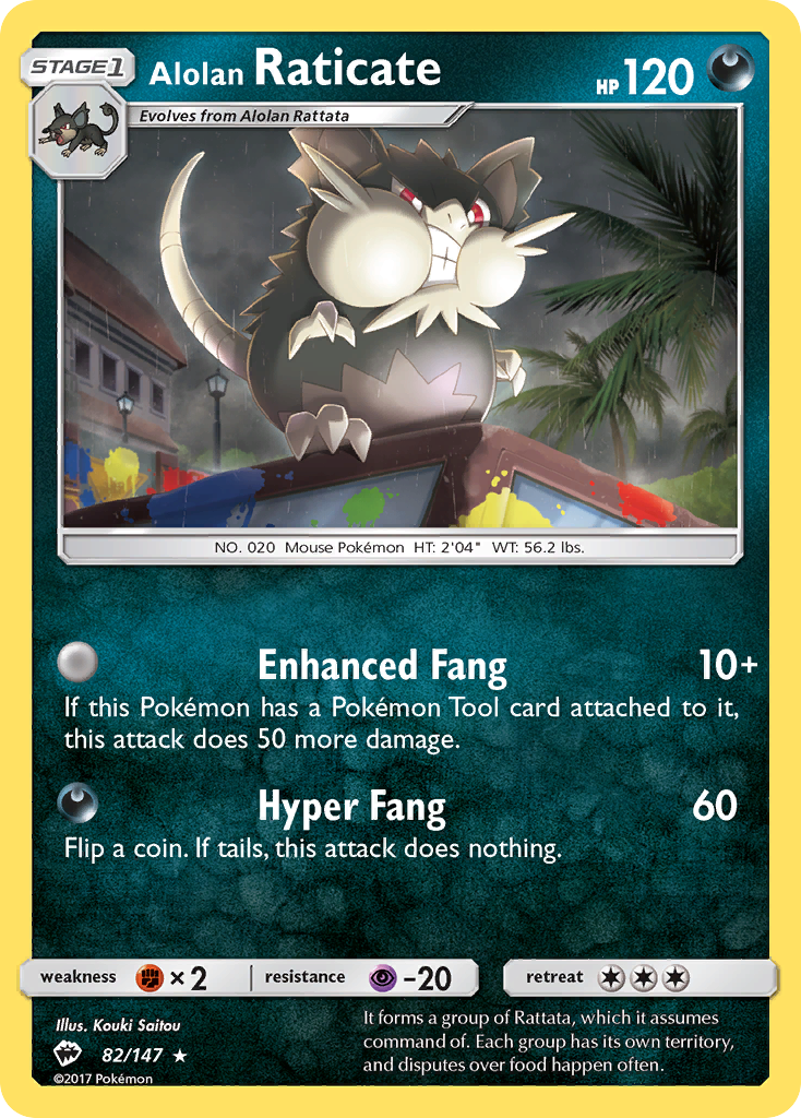 Alolan Raticate (82/147) [Sun & Moon: Burning Shadows] | Enigma On Main