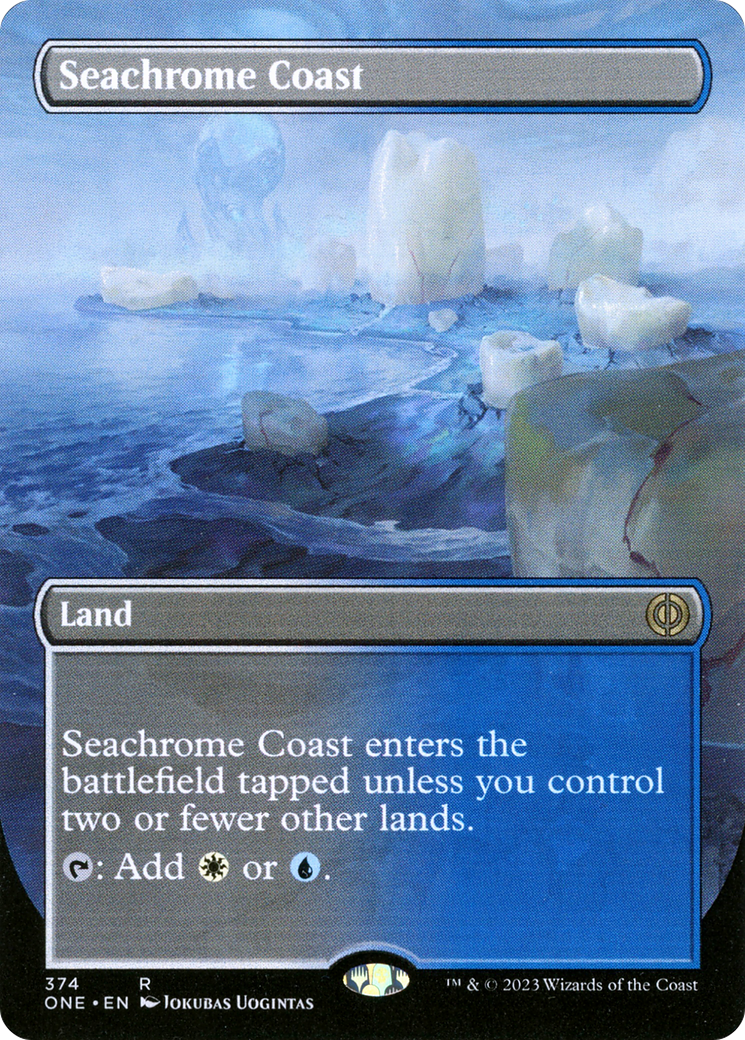 Seachrome Coast (Borderless Alternate Art) [Phyrexia: All Will Be One] | Enigma On Main