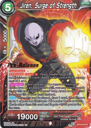 Jiren, Surge of Strength (BT14-015) [Cross Spirits Prerelease Promos] | Enigma On Main