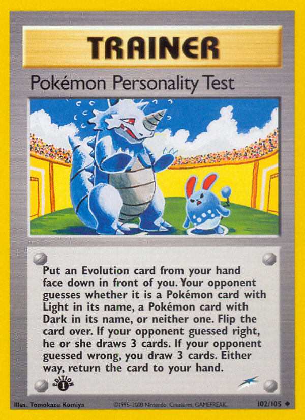 Pokemon Personality Test (102/105) [Neo Destiny 1st Edition] | Enigma On Main