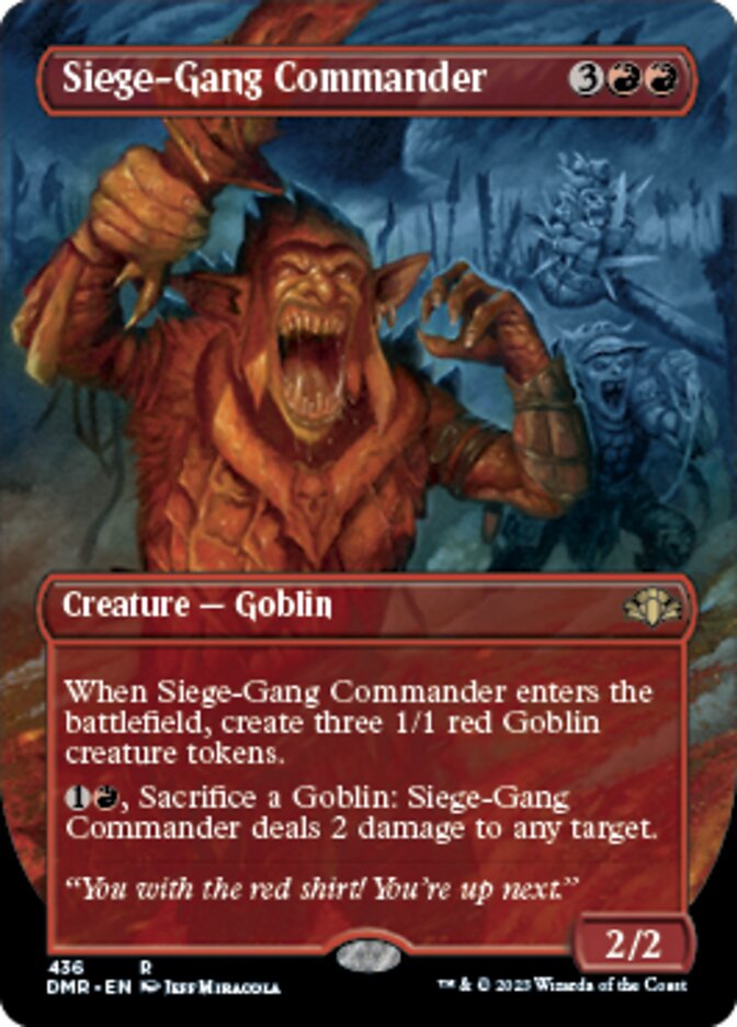 Siege-Gang Commander (Borderless Alternate Art) [Dominaria Remastered] | Enigma On Main