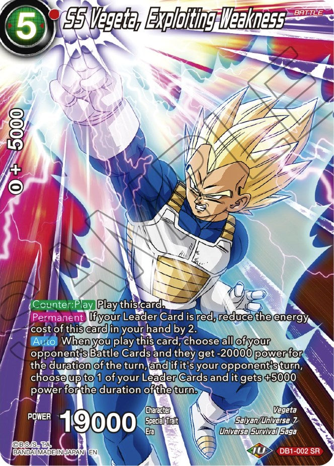 SS Vegeta, Exploiting Weakness (DB1-002) [Theme Selection: History of Vegeta] | Enigma On Main