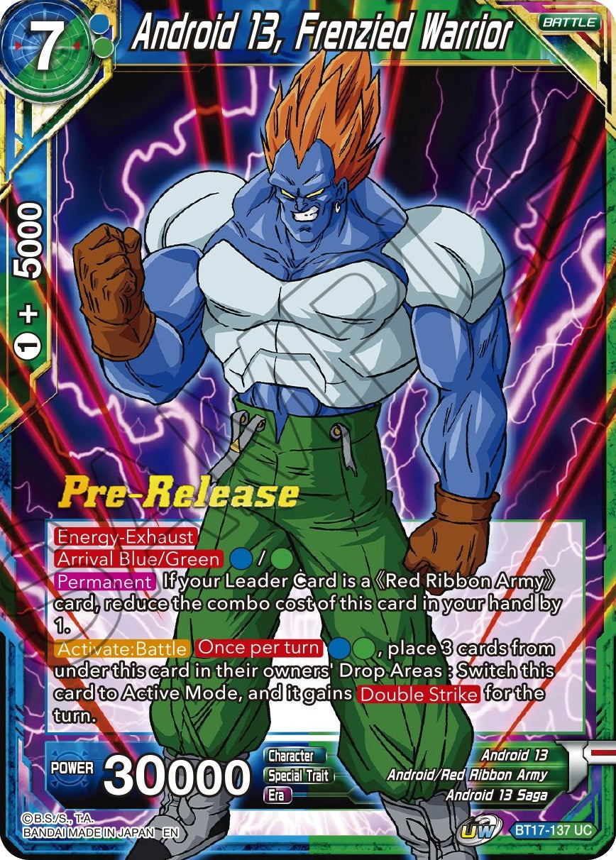 Android 13, Frenzied Warrior (BT17-137) [Ultimate Squad Prerelease Promos] | Enigma On Main