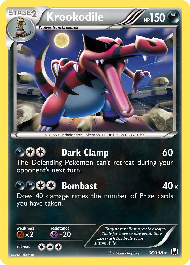 Krookodile (66/108) (Cosmos Holo) (Blister Exclusive) [Black & White: Dark Explorers] | Enigma On Main