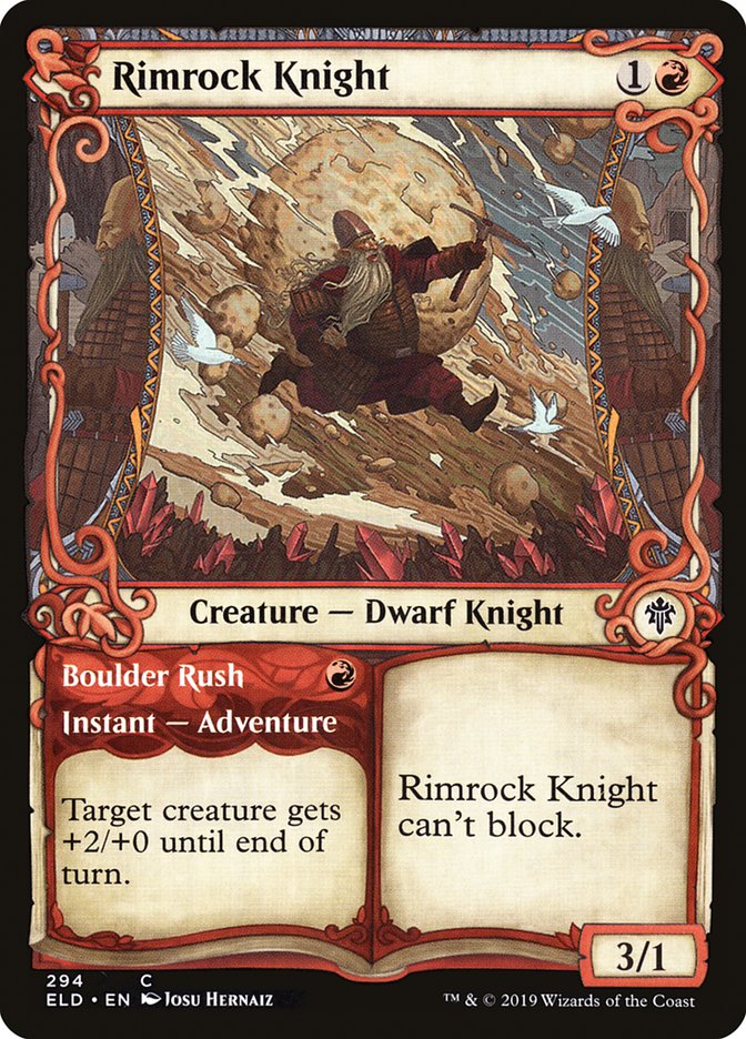 Rimrock Knight // Boulder Rush (Showcase) [Throne of Eldraine] | Enigma On Main