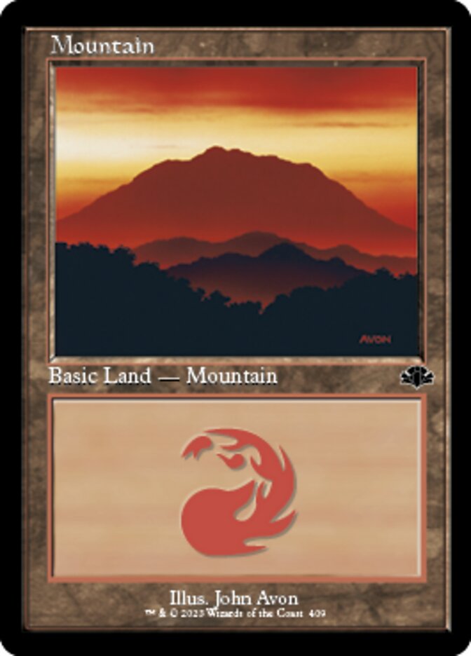 Mountain (409) (Retro) [Dominaria Remastered] | Enigma On Main