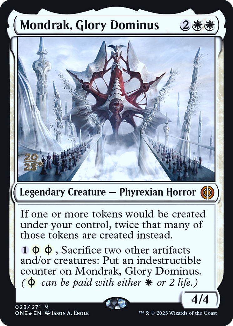 Mondrak, Glory Dominus [Phyrexia: All Will Be One Prerelease Promos] | Enigma On Main