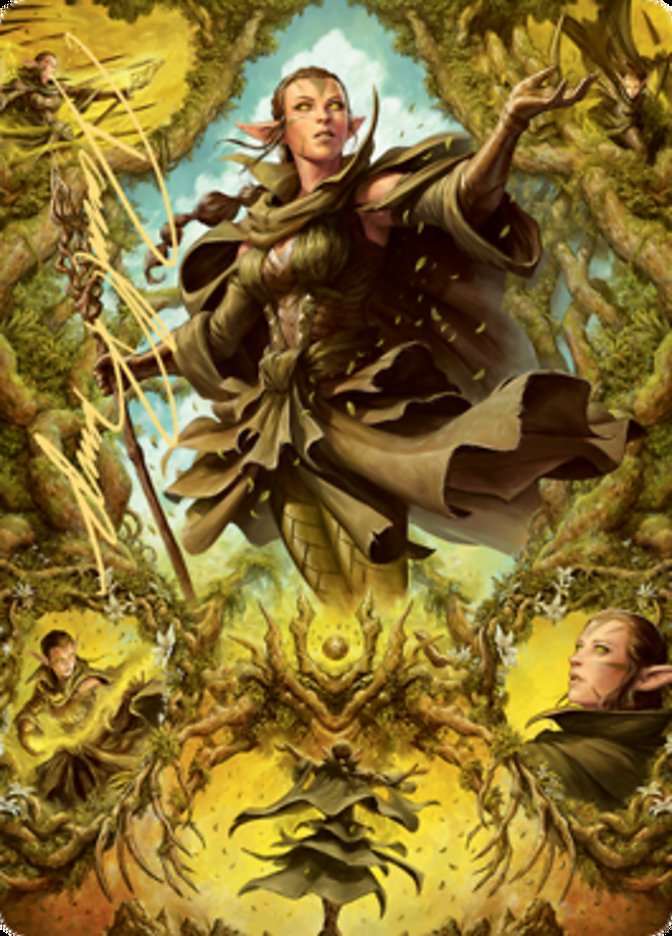 Nissa of Shadowed Boughs 2 Art Card (Gold-Stamped Signature) [Zendikar Rising Art Series] | Enigma On Main