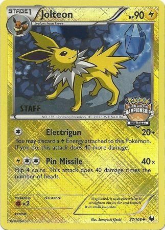 Jolteon (37/108) (Regional Championship 2013 Promo Staff) [Black & White: Dark Explorers] | Enigma On Main