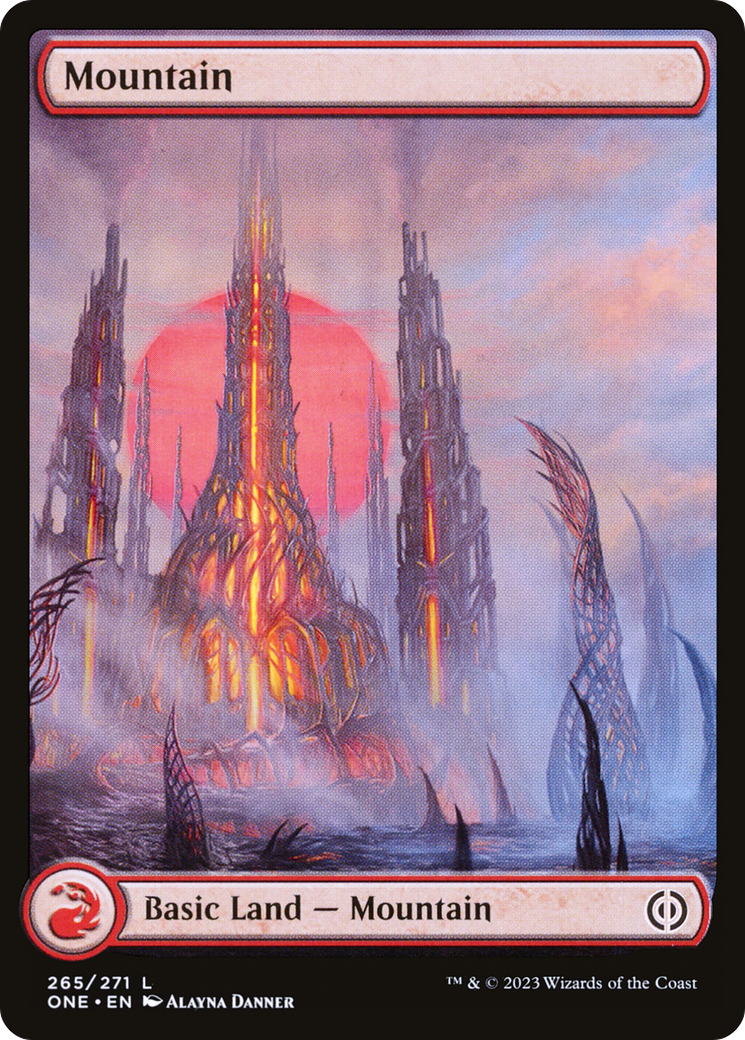 Mountain (265) (Full-Art) [Phyrexia: All Will Be One] | Enigma On Main