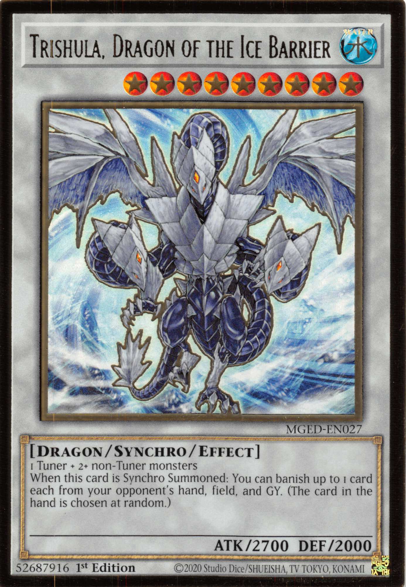 Trishula, Dragon of the Ice Barrier [MGED-EN027] Gold Rare | Enigma On Main