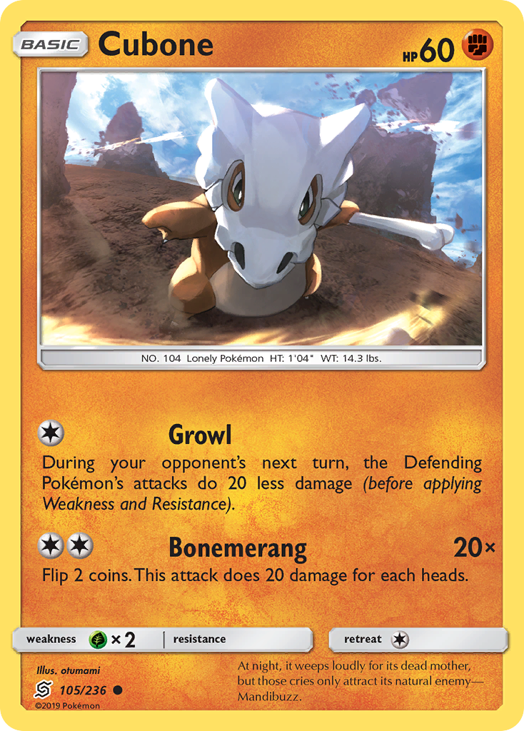 Cubone (105/236) [Sun & Moon: Unified Minds] | Enigma On Main