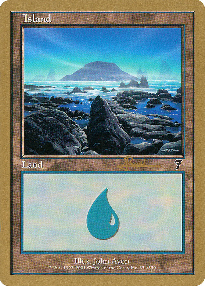 Island (ar334) (Antoine Ruel) [World Championship Decks 2001] | Enigma On Main