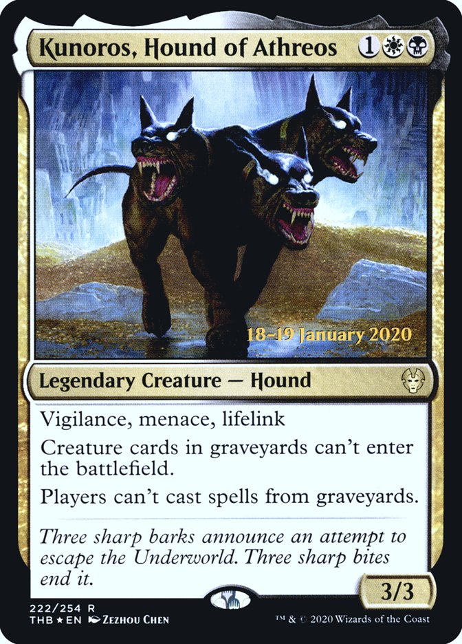 Kunoros, Hound of Athreos [Theros Beyond Death Prerelease Promos] | Enigma On Main