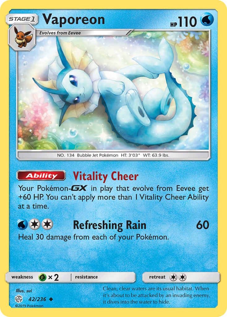 Vaporeon (42/236) [Sun & Moon: Cosmic Eclipse] | Enigma On Main