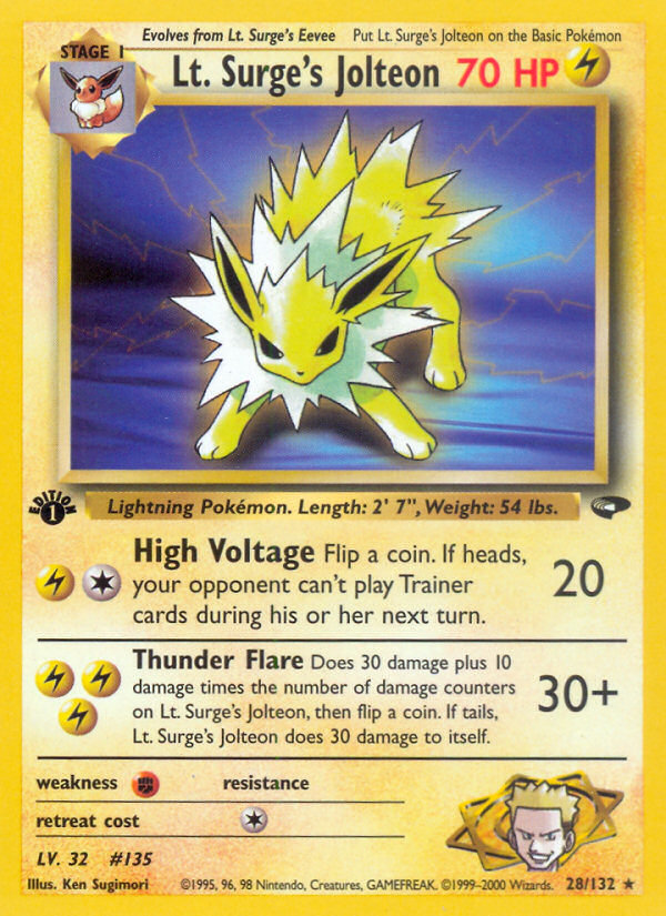 Lt. Surge's Jolteon (28/132) [Gym Challenge 1st Edition] | Enigma On Main