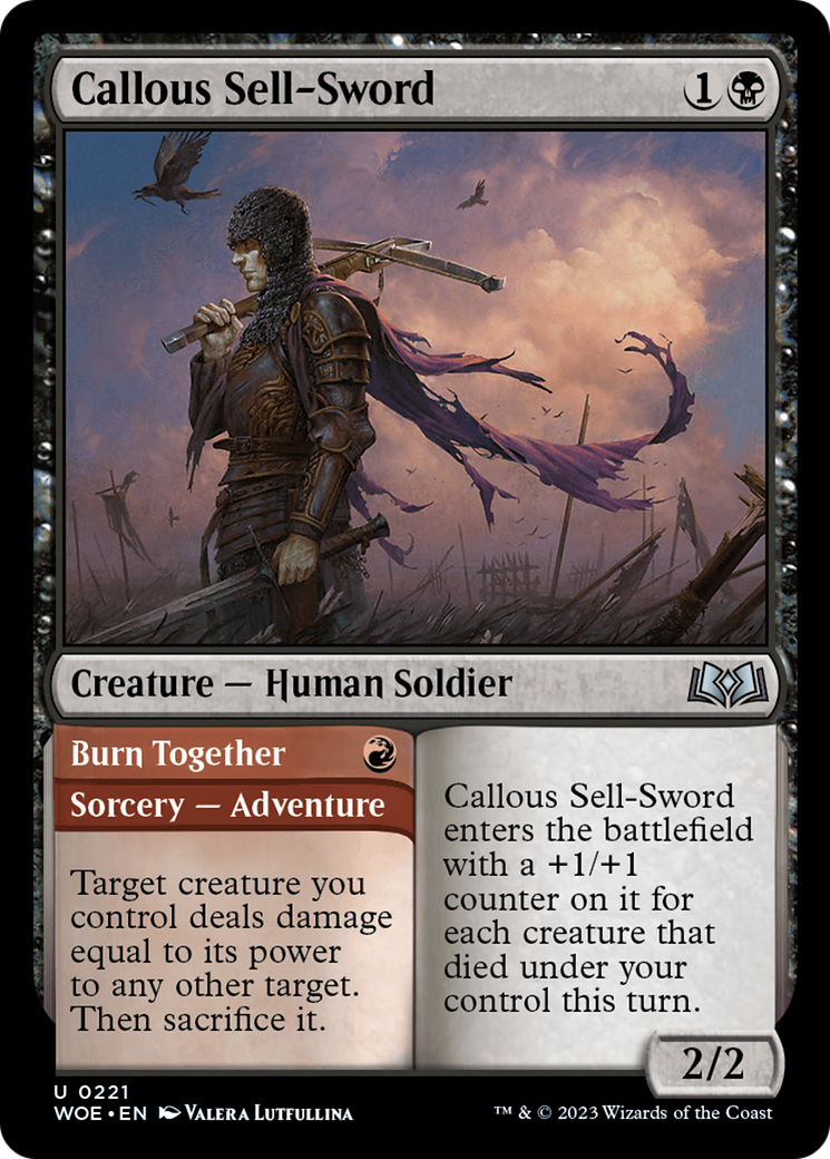 Callous Sell-Sword // Burn Together [Wilds of Eldraine] | Enigma On Main