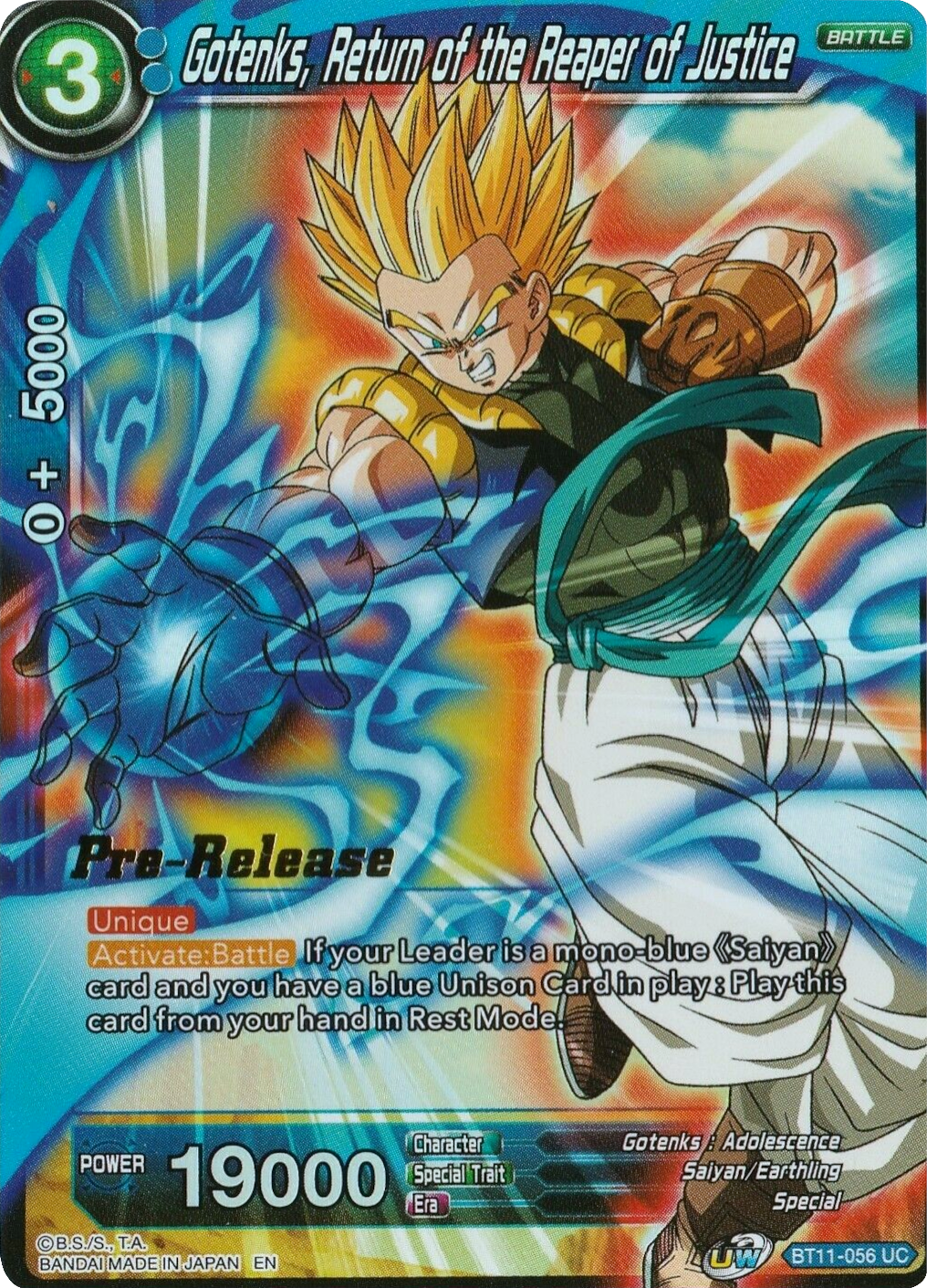 Gotenks, Return of the Reaper of Justice (BT11-056) [Vermilion Bloodline Prerelease Promos] | Enigma On Main