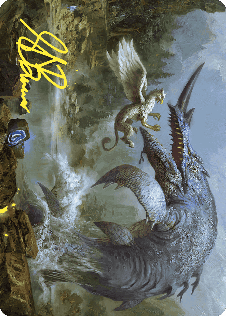 Horned Loch-Whale Art Card (Gold-Stamped Signature) [Wilds of Eldraine Art Series] | Enigma On Main