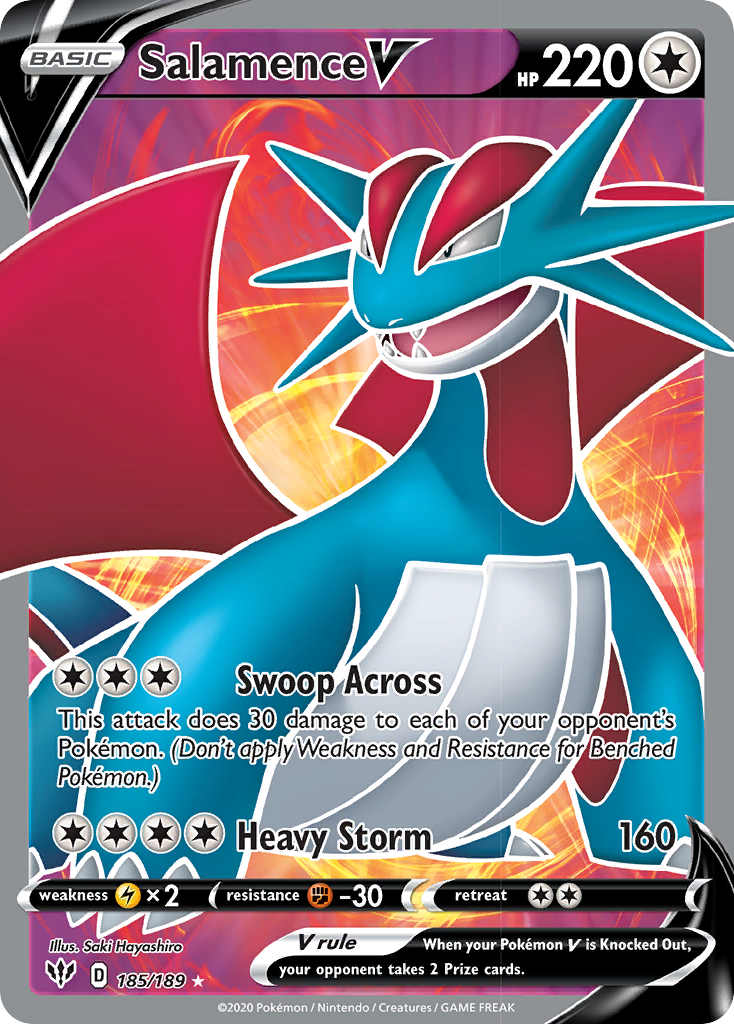 Salamence V (185/189) [Sword & Shield: Darkness Ablaze] | Enigma On Main