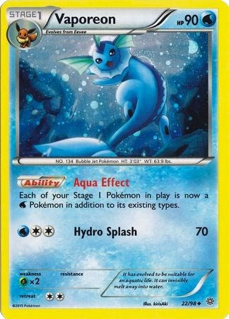 Vaporeon (22/98) (Cosmos Holo) [XY: Ancient Origins] | Enigma On Main