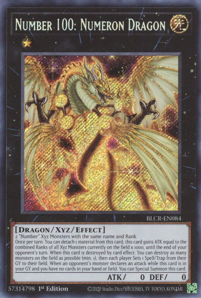 Number 100: Numeron Dragon [BLCR-EN084] Secret Rare | Enigma On Main