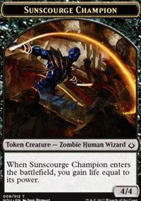 Sunscourge Champion // Zombie Double-sided Token [Hour of Devastation Tokens] | Enigma On Main