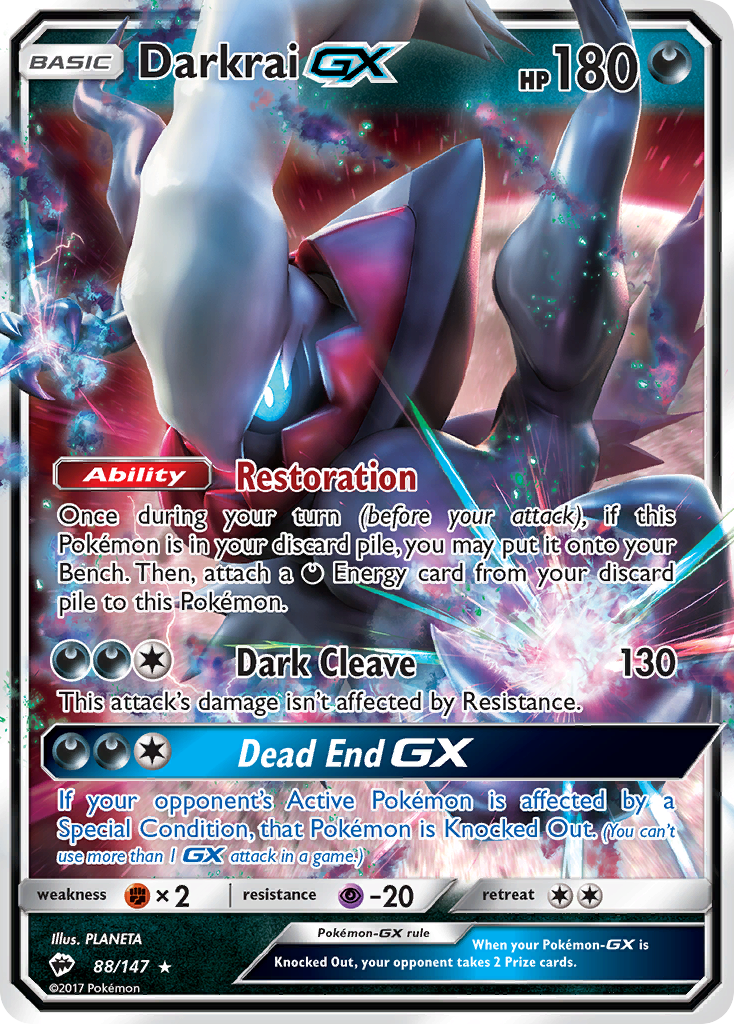 Darkrai GX (88/147) [Sun & Moon: Burning Shadows] | Enigma On Main