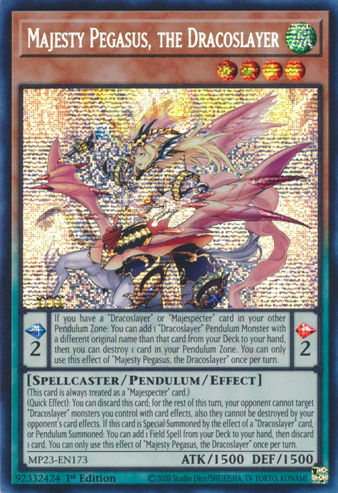 Majesty Pegasus, the Dracoslayer [MP23-EN173] Prismatic Secret Rare | Enigma On Main