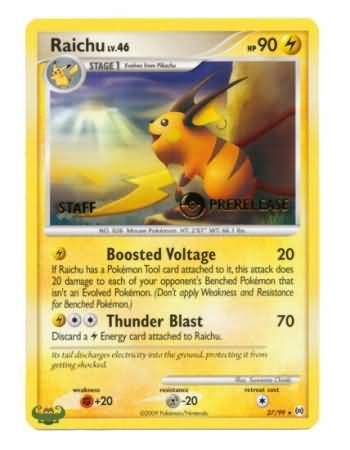 Raichu (27/99) (Staff Prerelease Promo) [Nintendo: Black Star Promos] | Enigma On Main