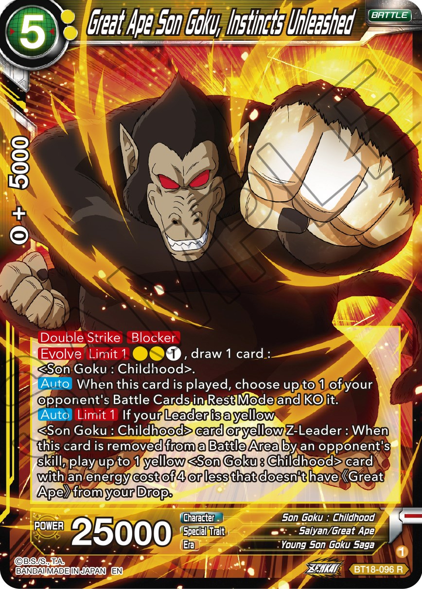 Great Ape Son Goku, Instincts Unleashed (BT18-096) [Dawn of the Z-Legends] | Enigma On Main