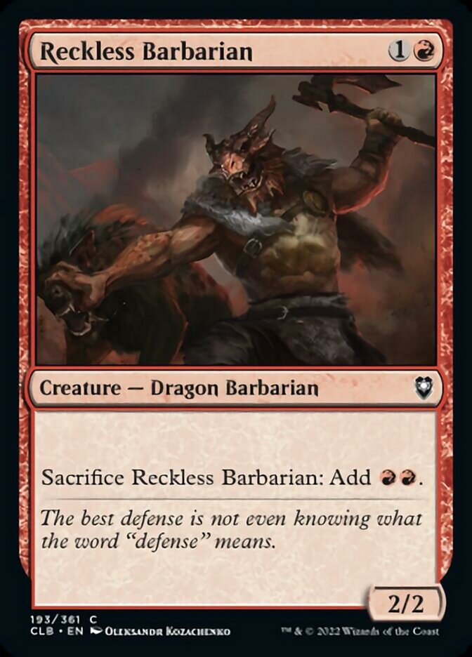 Reckless Barbarian [Commander Legends: Battle for Baldur's Gate] | Enigma On Main